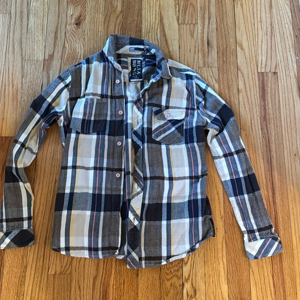 Boys billabong flannel shirt, great condition, size large